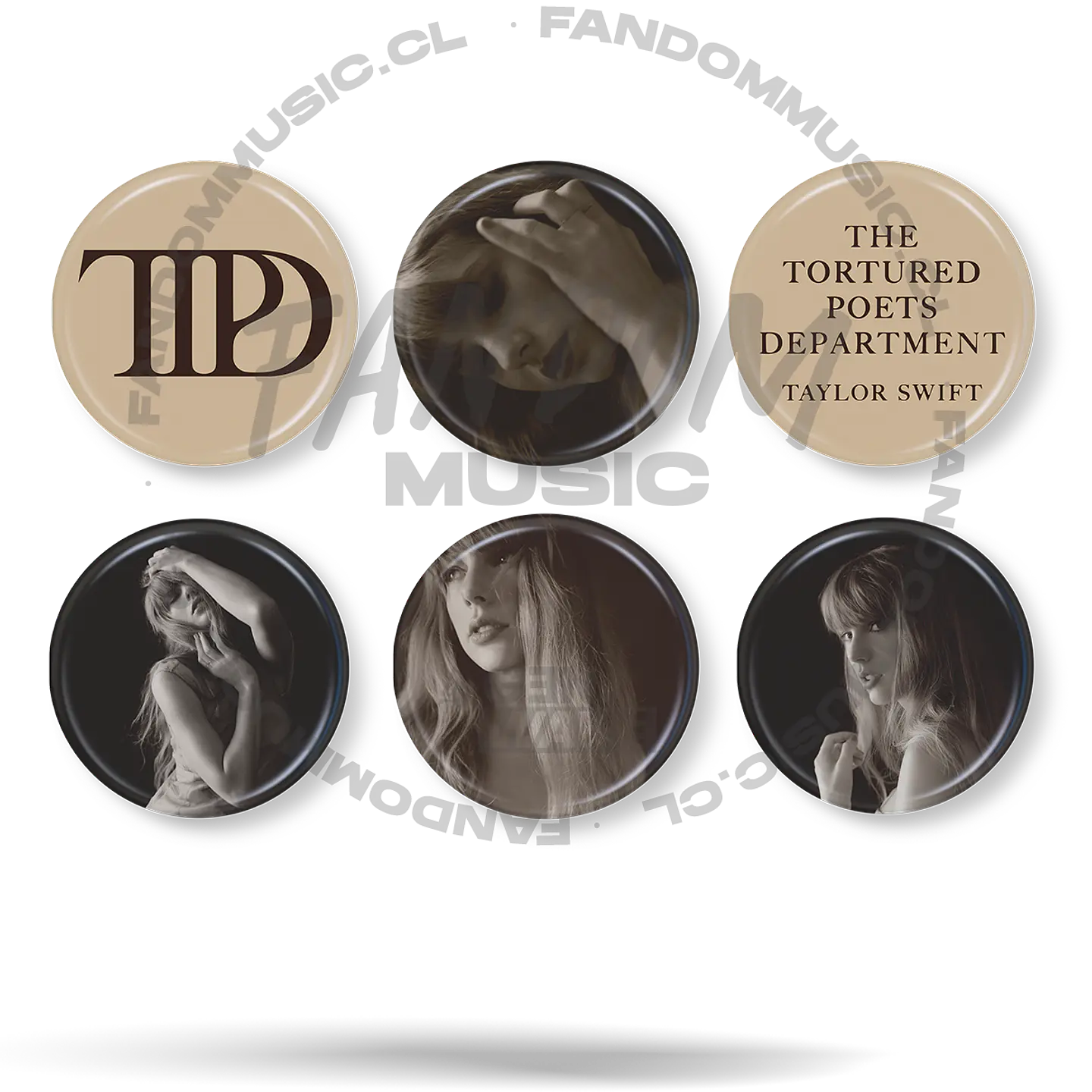Taylor Swift · TTPD Set 01 de 6 Chapitas  1
