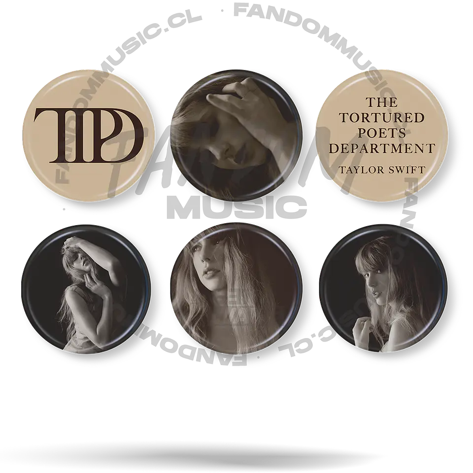 Taylor Swift · TTPD Set 01 de 6 Chapitas  1