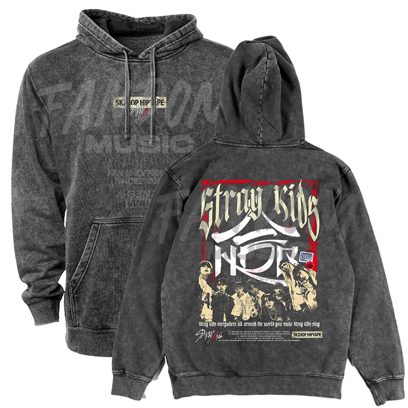 Stray Kids オーバーサイズ　パーカー Stray Kids · HOP Hoodie ACID WASH