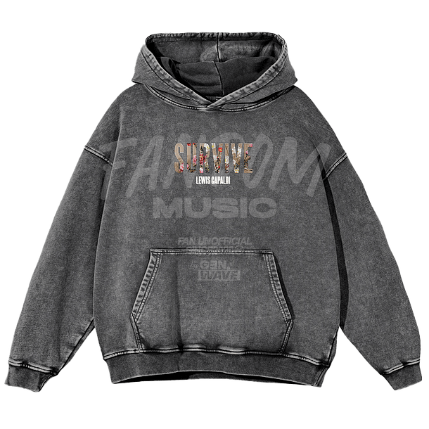 Lewis Capaldi · Faces Hoodie Acid Wash 3