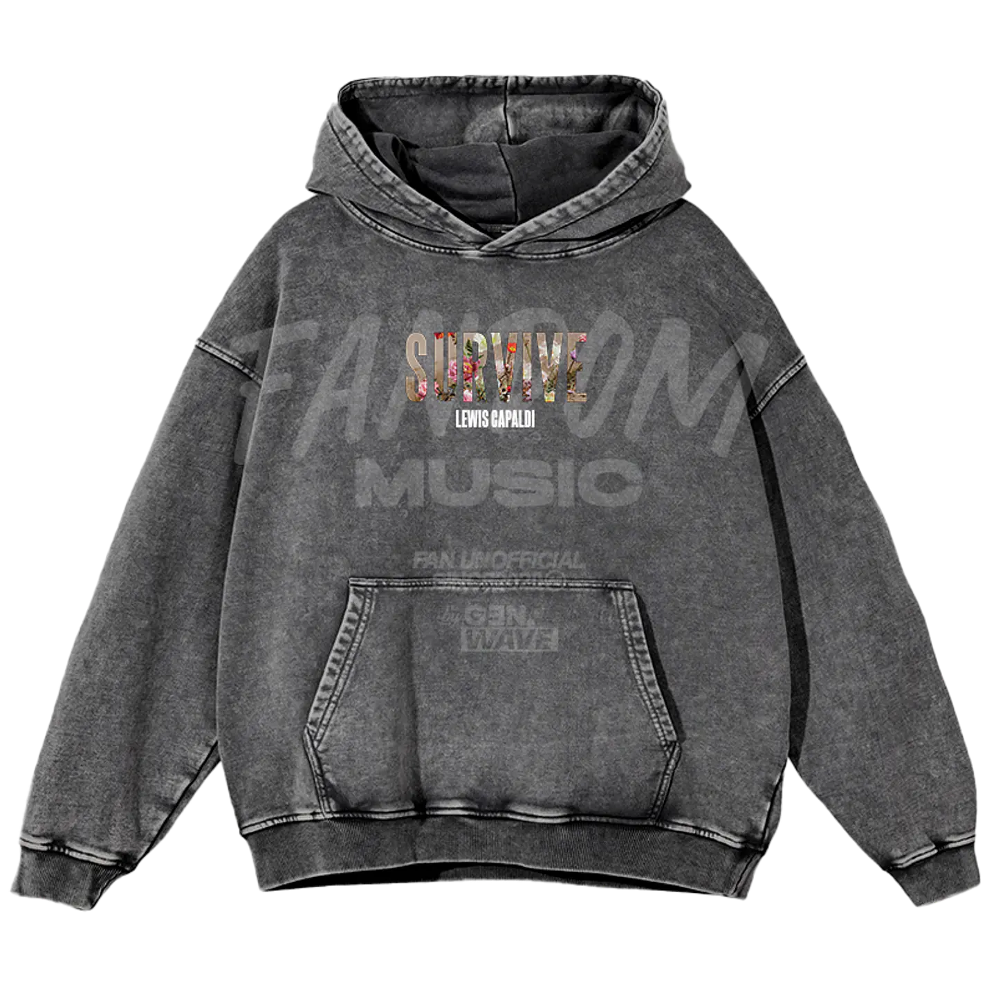 Lewis Capaldi · Faces Hoodie Acid Wash 3
