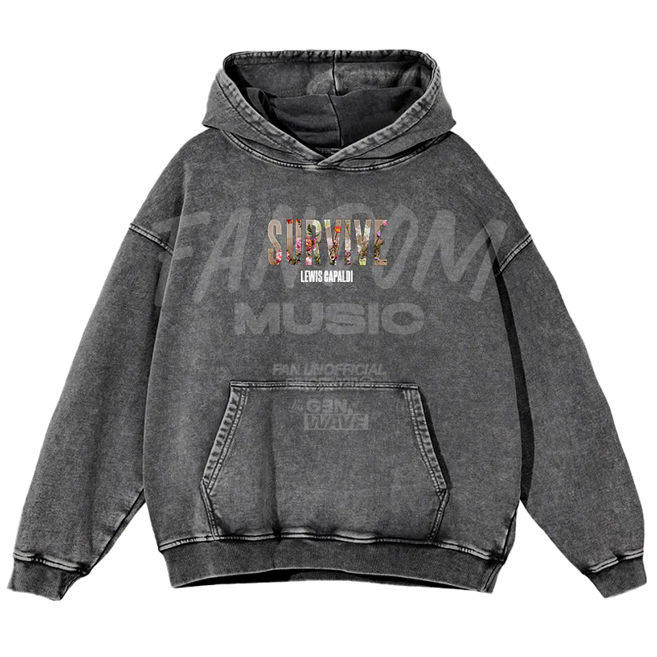 Lewis Capaldi · Faces Hoodie Acid Wash 3
