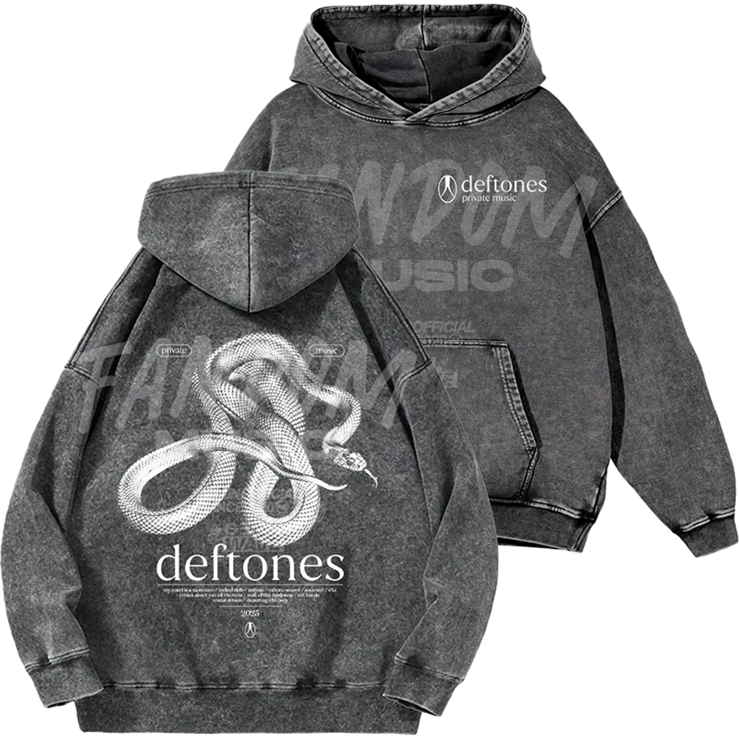 Deftones · Track List PM Hoodie Acid Wash 1