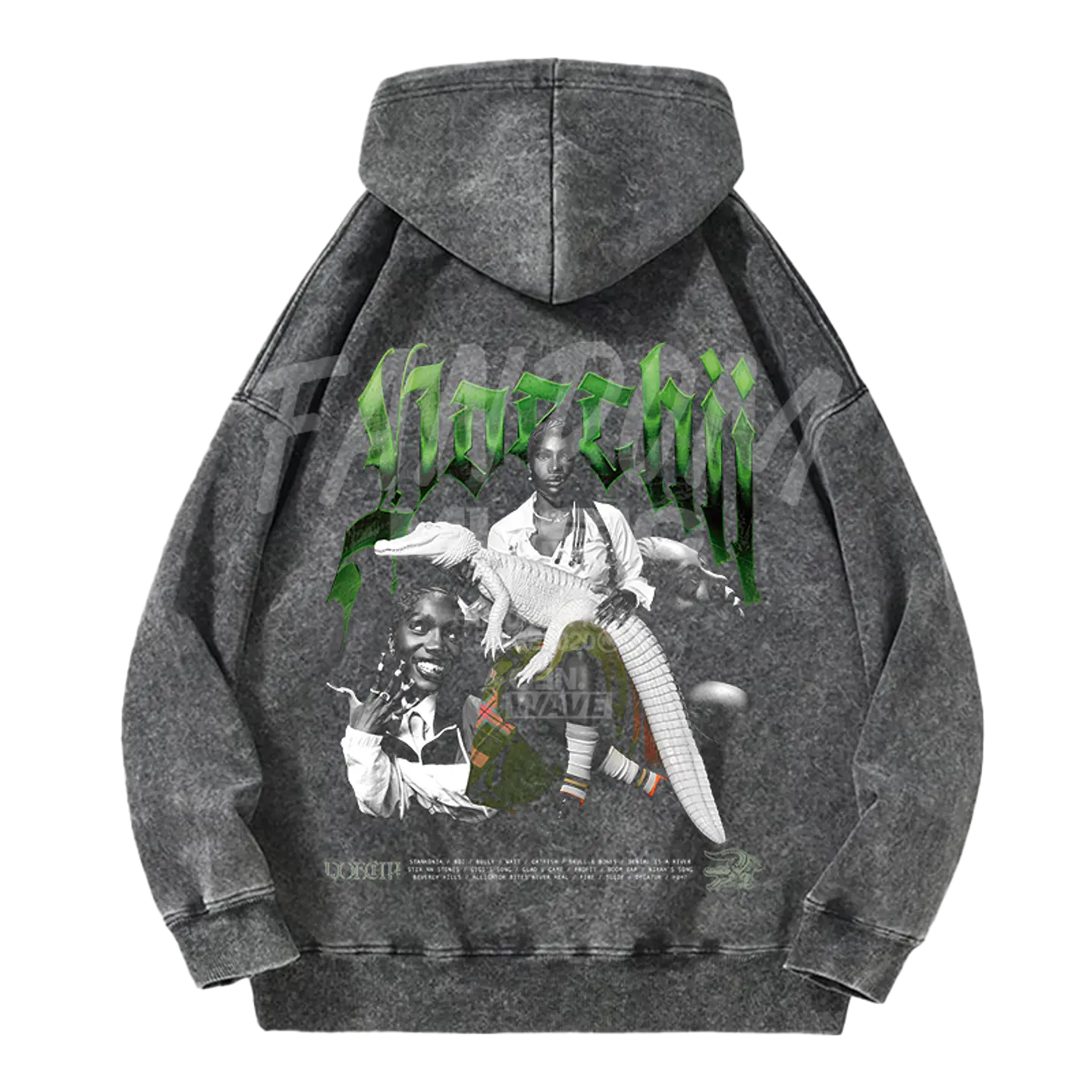 Doechii · Alligator Hoodie Acid Wash 2