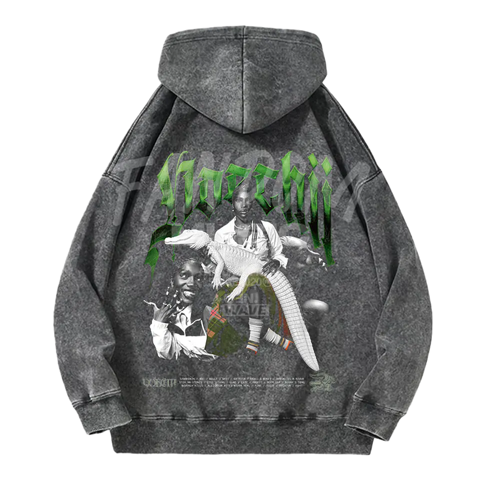 Doechii · Alligator Hoodie Acid Wash 2