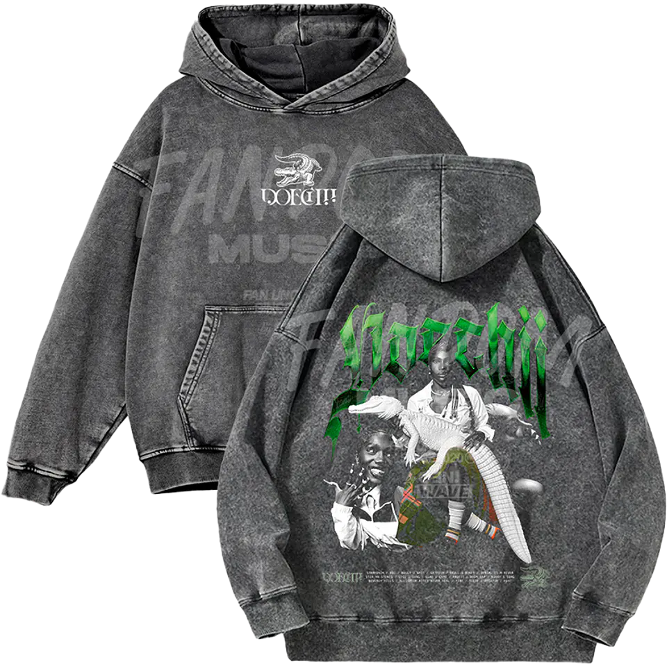 Doechii · Alligator Hoodie Acid Wash 1