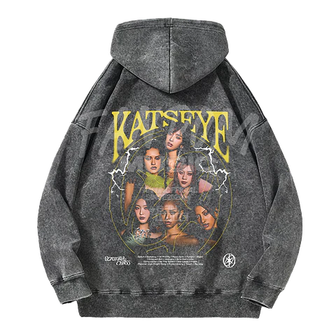 Katseye · Faces Hoodie Acid Wash