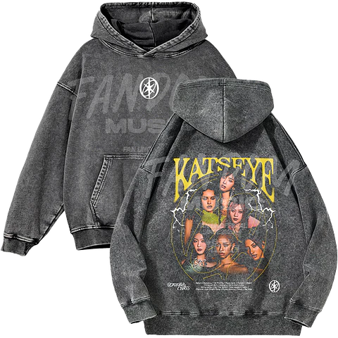 Katseye · Faces Hoodie Acid Wash