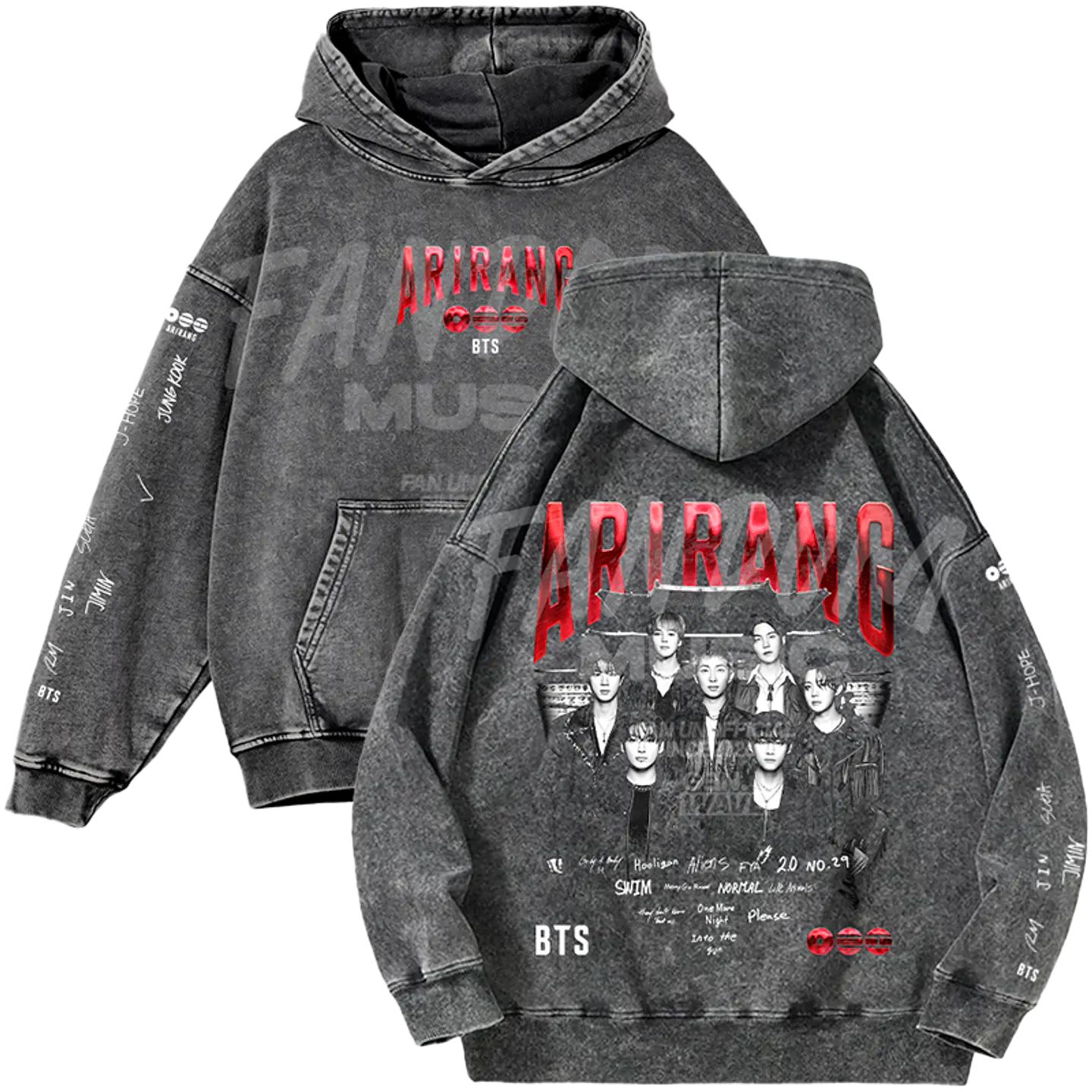 BTS · Arirang Hoodie Acid Wash 1