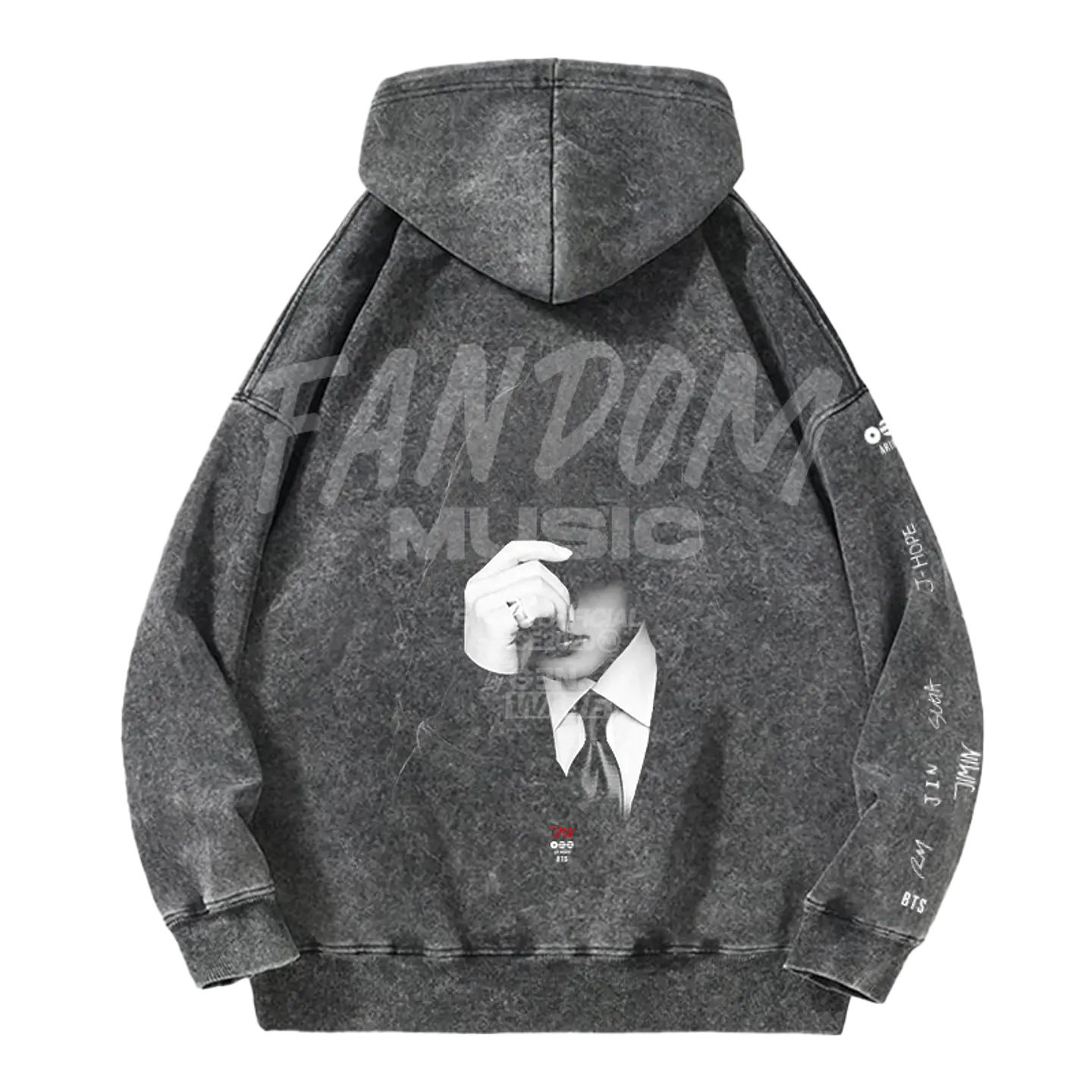 BTS · Jimin Black Hoodie Acid Wash 2