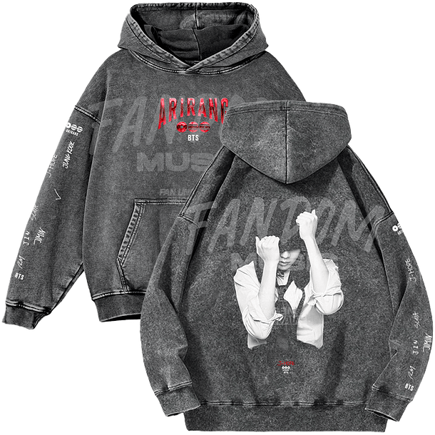 BTS · J-Hope Black Hoodie Acid Wash 1