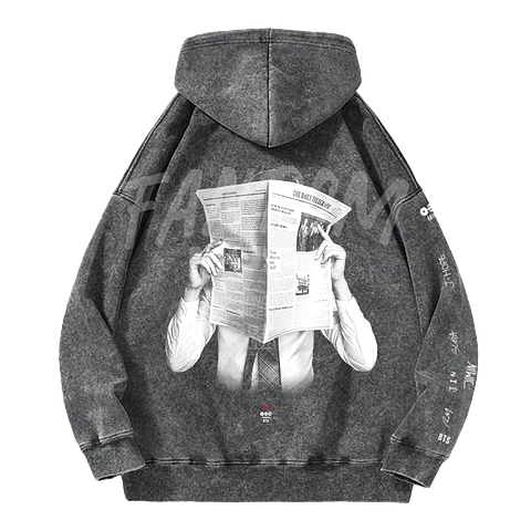 BTS · RM Black Hoodie Acid Wash