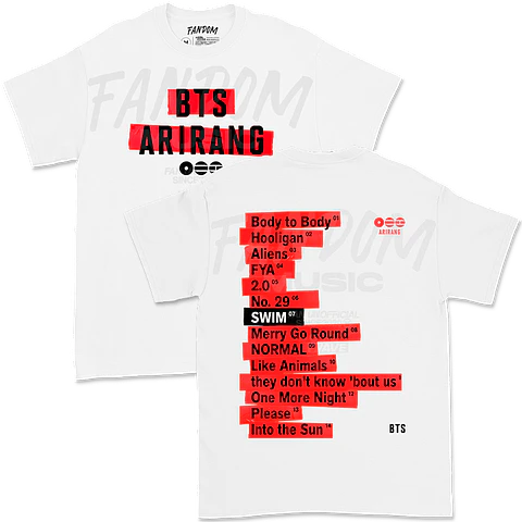 BTS · Tracklist Polera