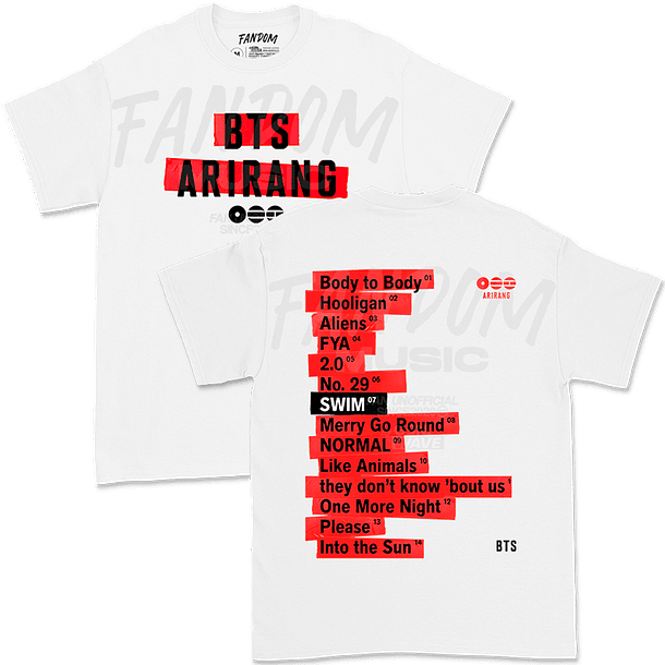 BTS · Tracklist Polera 2