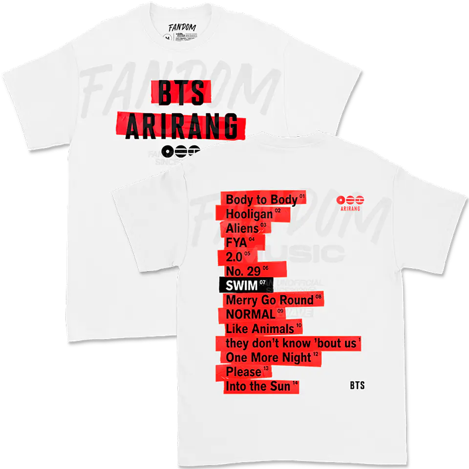 BTS · Tracklist Polera 2