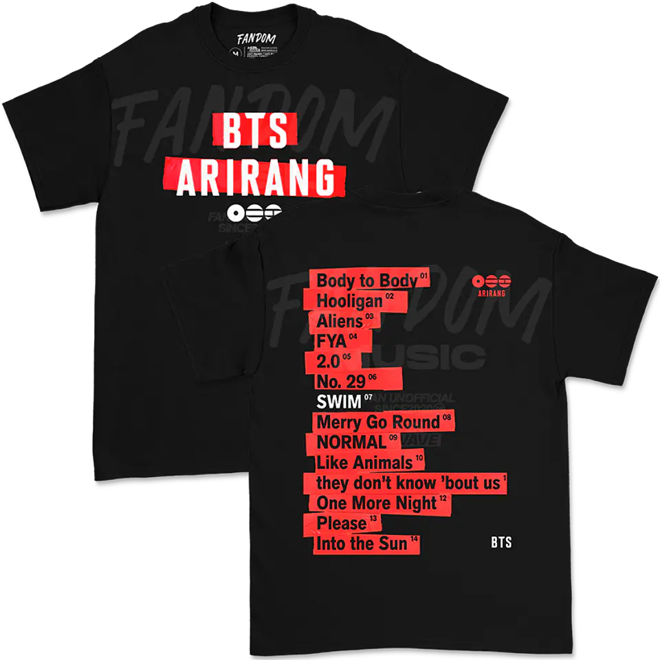 BTS · Tracklist Polera 1