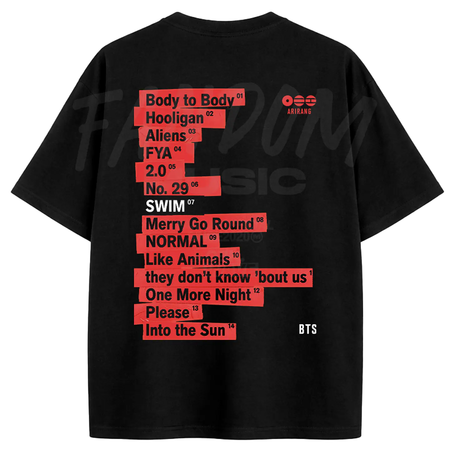 BTS ·  Tracklist OVERSIZE 5