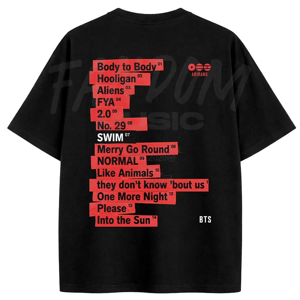 BTS ·  Tracklist OVERSIZE 5