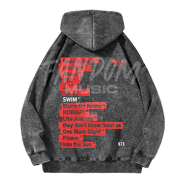 BTS · Tracklist Hoodie Acid Wash