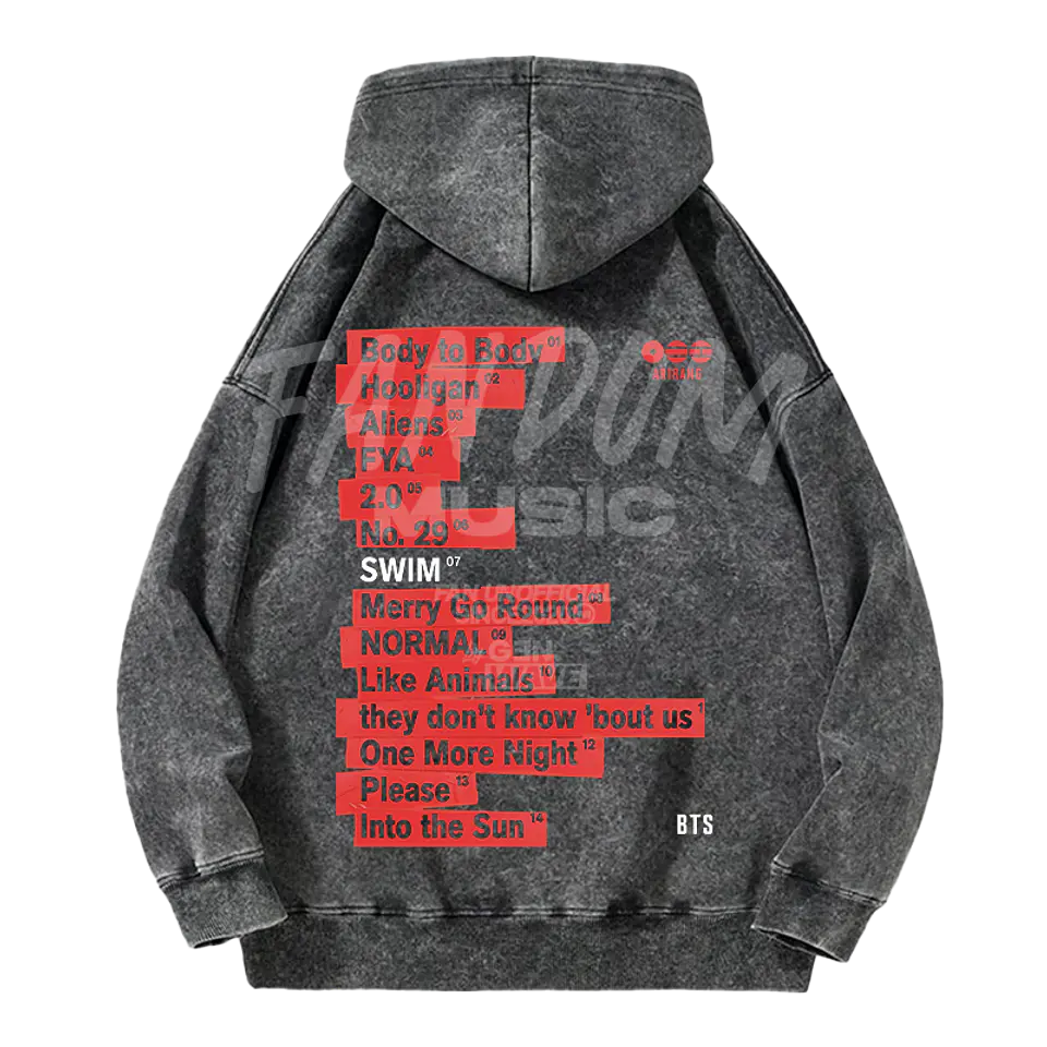 BTS · Tracklist Hoodie Acid Wash 2