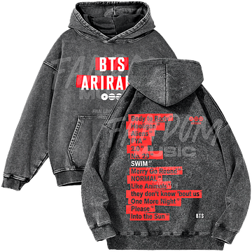BTS · Tracklist Hoodie Acid Wash