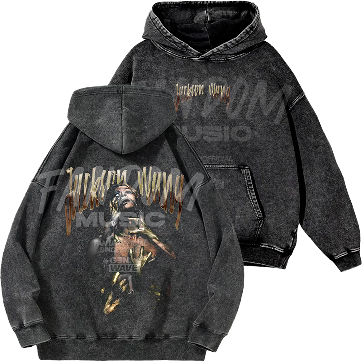 Jackson Wang · Gold Magic Man II Hoodie Acid Wash 1