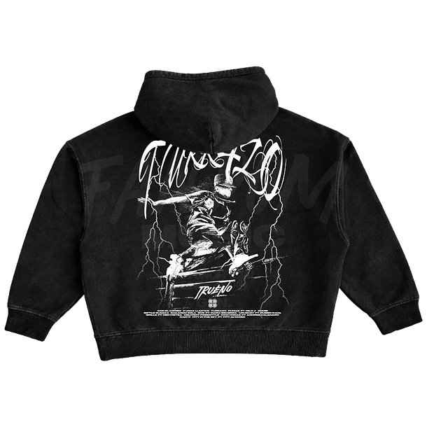 Trueno · Turr4zo Tracklist Hoodie Acid Wash Ajustable 2