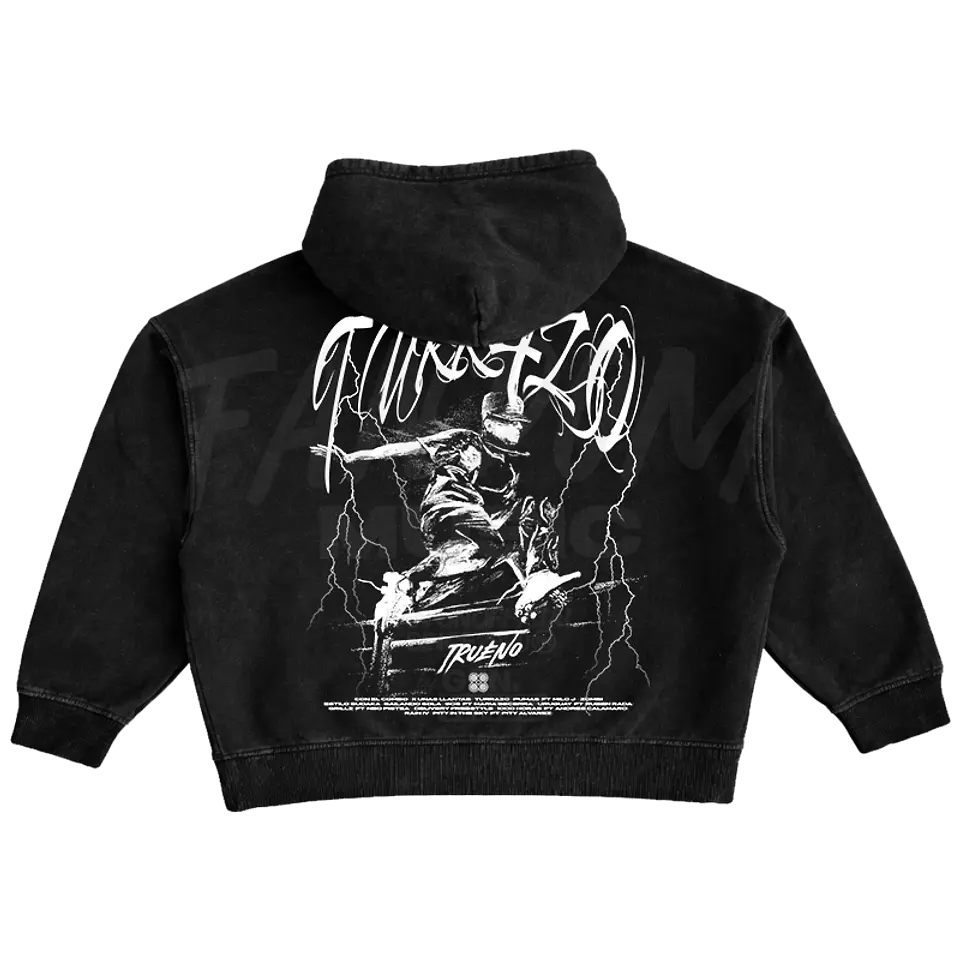 Trueno · Turr4zo Tracklist Hoodie Acid Wash Ajustable 2