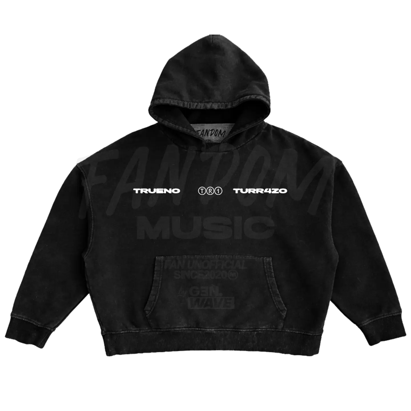 Trueno · Turr4zo Tracklist Hoodie Acid Wash Ajustable 4