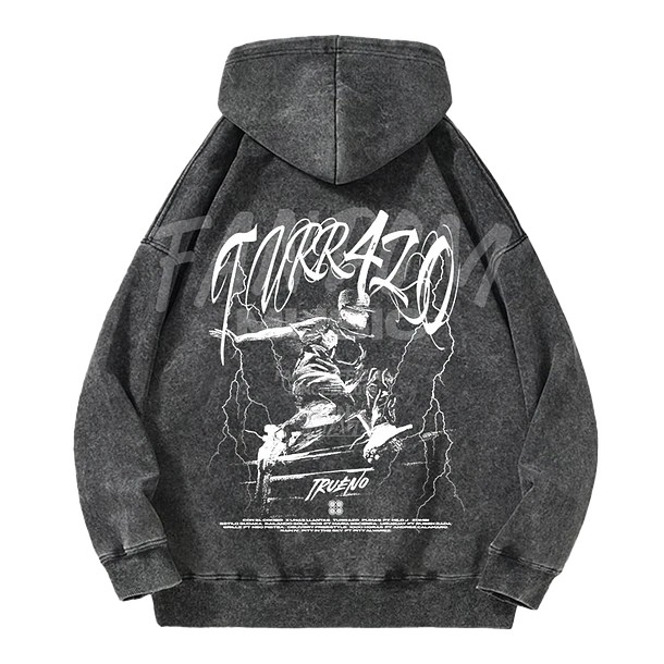 Trueno · Turr4zo Tracklist Hoodie Acid Wash 2