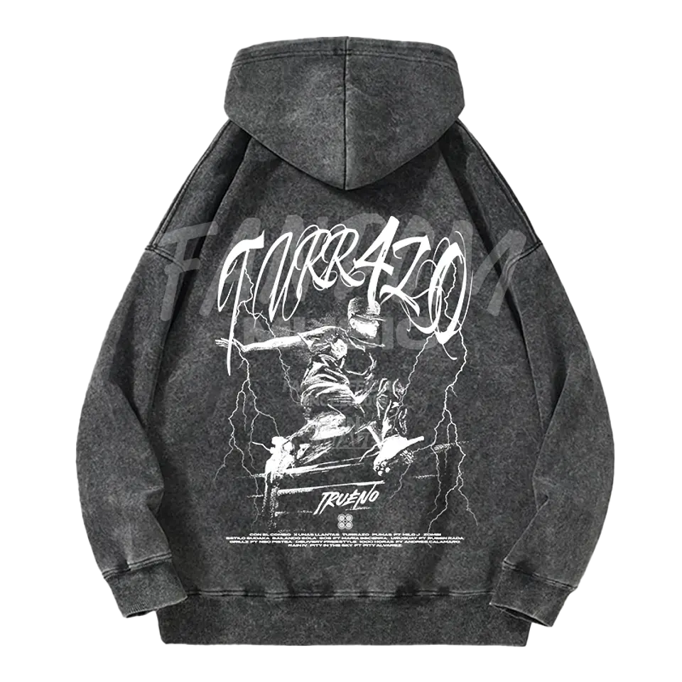 Trueno · Turr4zo Tracklist Hoodie Acid Wash 2