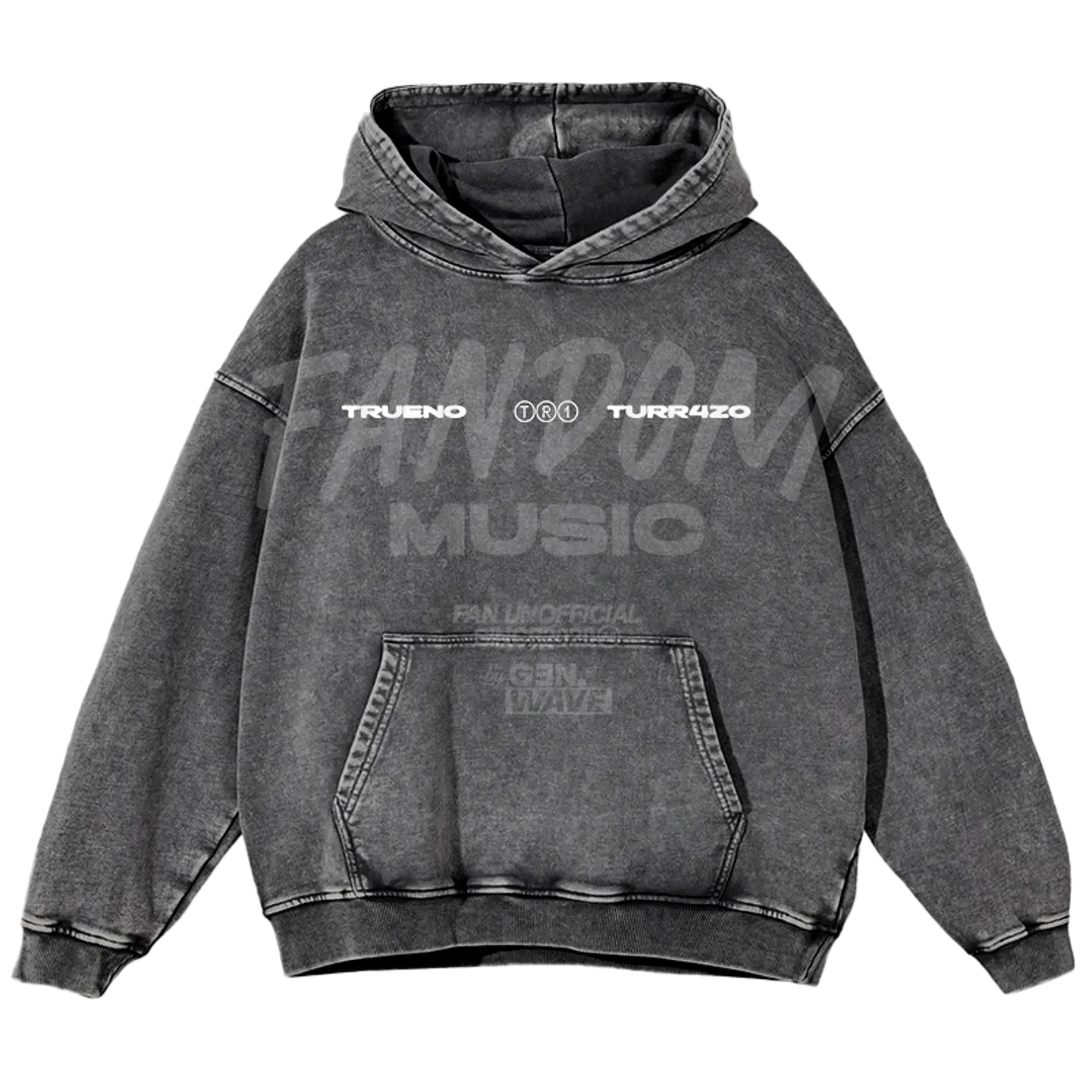 Trueno · Turr4zo Tracklist Hoodie Acid Wash 3