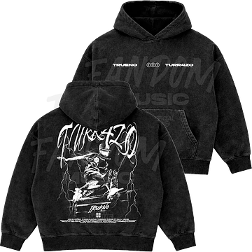 Trueno · Turr4zo Tracklist Hoodie Semi Acid Wash Boxy Fit