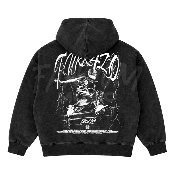 Trueno · Turr4zo Tracklist Hoodie Semi Acid Wash Boxy Fit 2