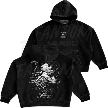 Trueno · Lettering Hoodie Acid Wash Ajustable