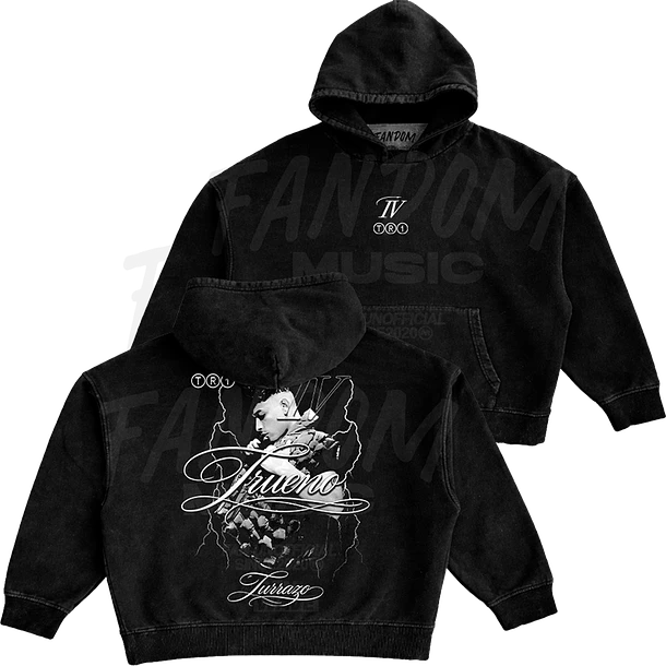 Trueno · Lettering Hoodie Acid Wash Ajustable 1