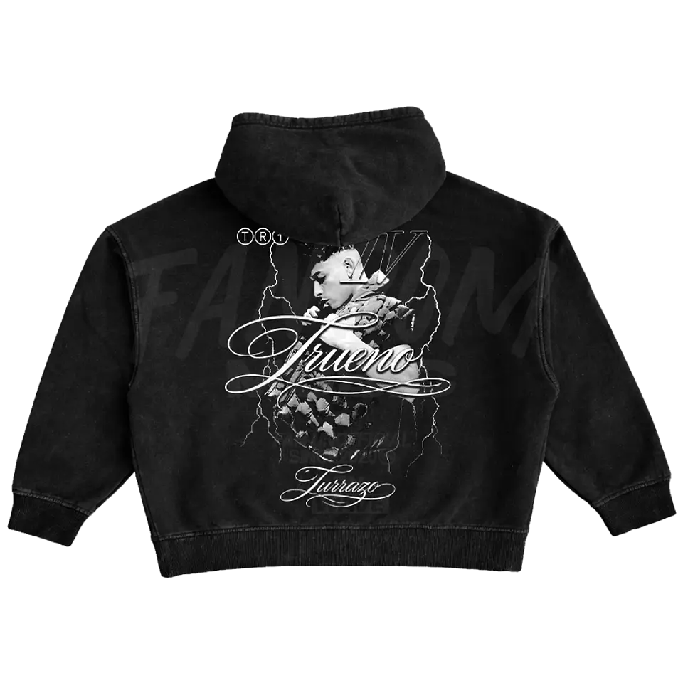 Trueno · Lettering Hoodie Acid Wash Ajustable 2