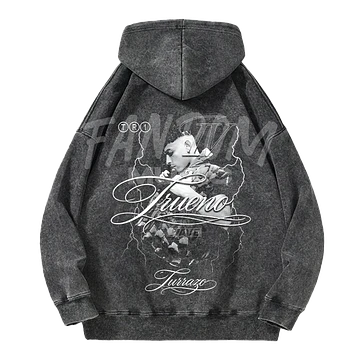 Trueno · Lettering Hoodie Acid Wash
