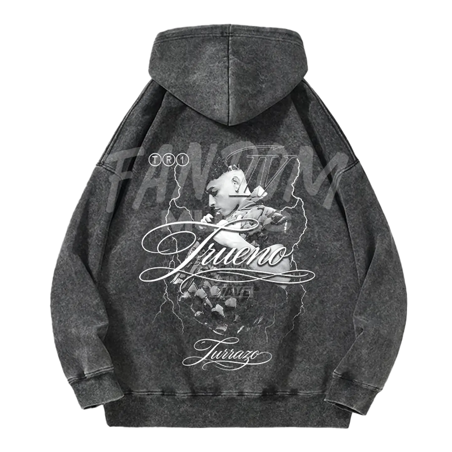 Trueno · Lettering Hoodie Acid Wash 2