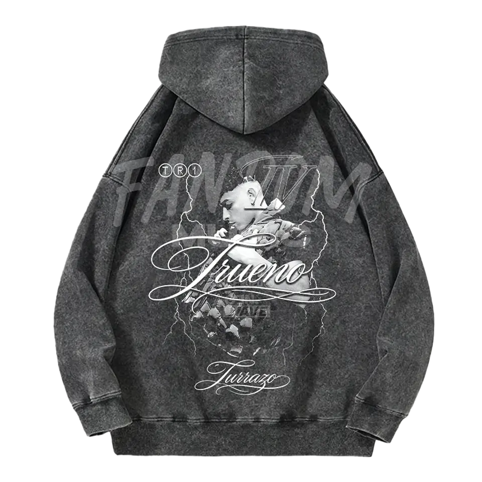 Trueno · Lettering Hoodie Acid Wash 2