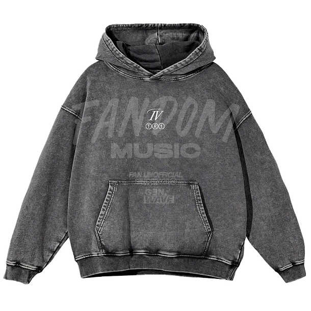 Trueno · Lettering Hoodie Acid Wash 3