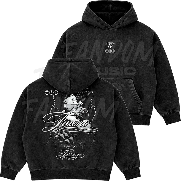 Trueno · Lettering Hoodie Semi Acid Wash Boxy Fit 1