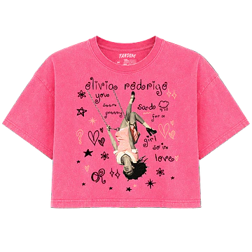 Olivia Rodrigo · YSPSFAGSIL Black CROP TOP Acid Wash