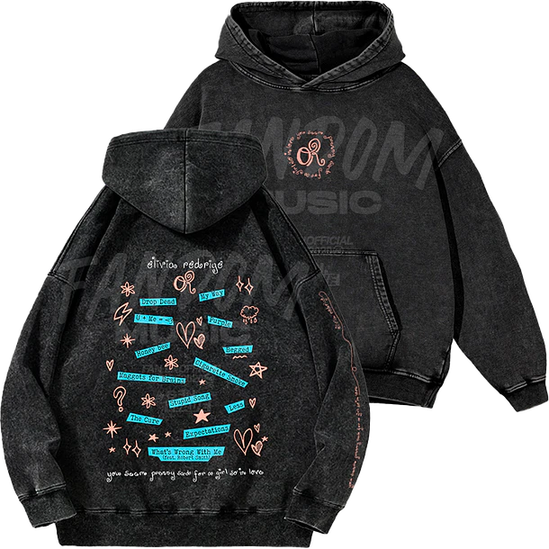 Olivia Rodrigo · Tracklist Hoodie Acid Wash 1