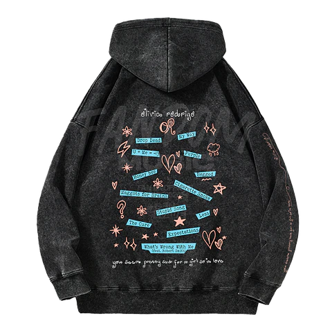 Olivia Rodrigo · Tracklist Hoodie Acid Wash
