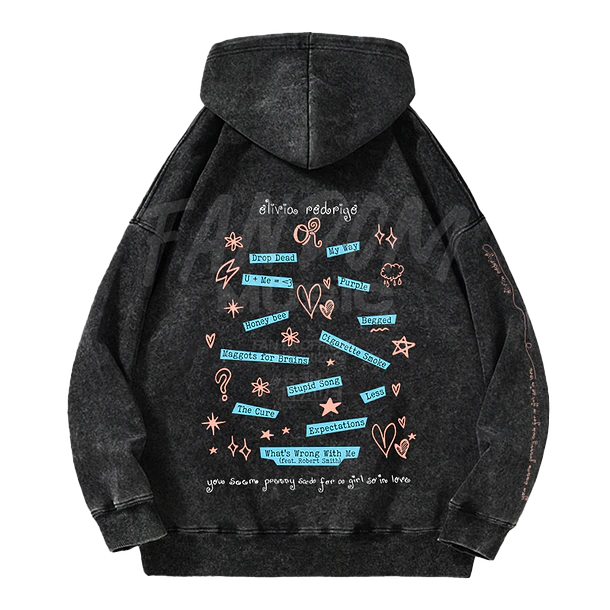 Olivia Rodrigo · Tracklist Hoodie Acid Wash 2