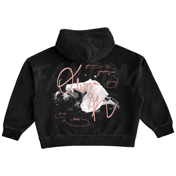 Olivia Rodrigo · Sign Down Hoodie Acid Wash Ajustable 2
