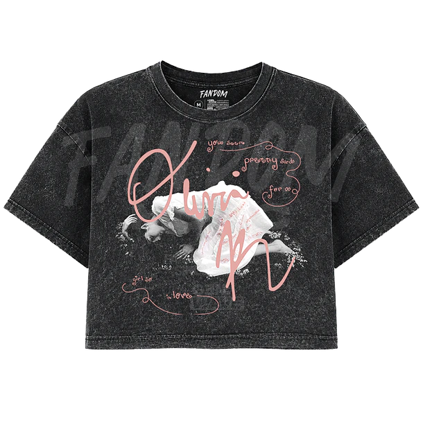 Olivia Rodrigo · Sign Down CROP TOP Acid Wash