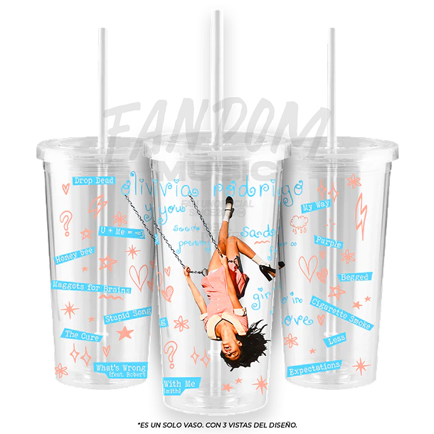 Olivia Rodrigo · Tracklist Vaso Acrílico Transparente 1
