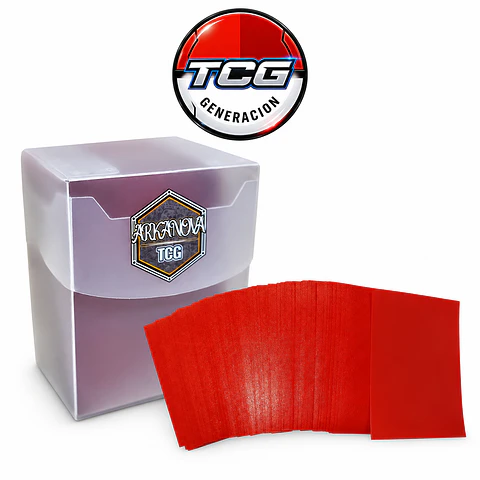 Deck Box + 100 Fundas Rojo Matte Estándar 